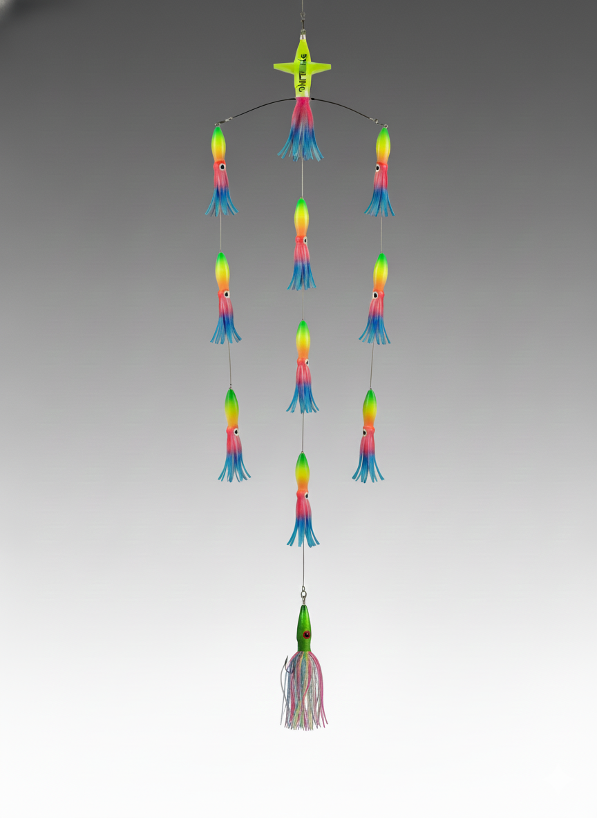 Señuelo de pesca técnico Sterling Diamante Arcoíris diseñado para navegar rezagado y atraer picadas.