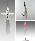 Detalle de los materiales técnicos y anzuelo del señuelo de pesca Tunaris Sterling Diamante Blanco.