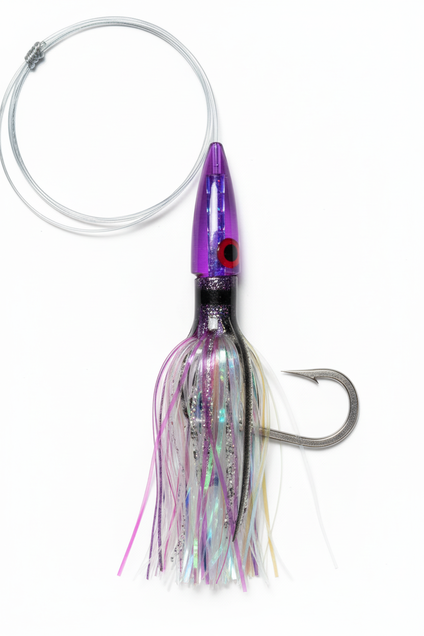 Señuelo de pesca para atún Sterling Diamante en color Púrpura, optimizado para capturas en curricán de superficie.