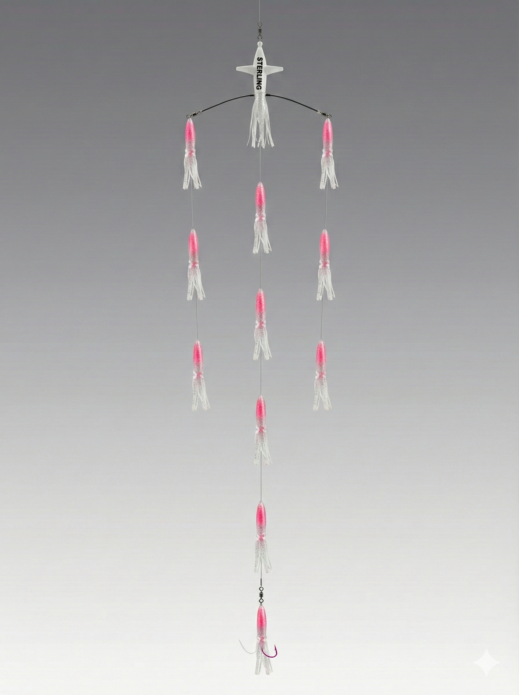 Señuelo de pesca de superficie Sterling Diamante Blanco para máxima visibilidad en el ataque de túnidos.